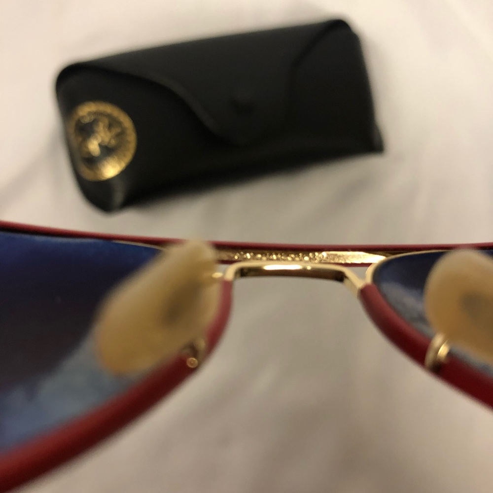 Red Framed Aviator Ray Ban’s - Picture 4 of 6
